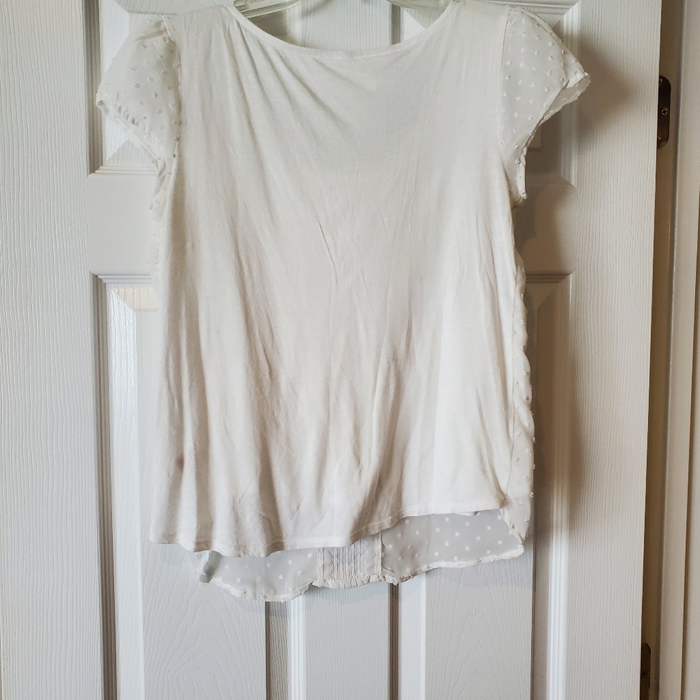 Lauren Conrad white patterned top - Picture 4 of 5